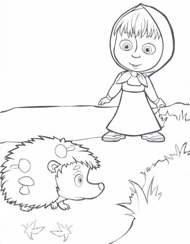 Раскраски из мультфильмов Маша и медведь