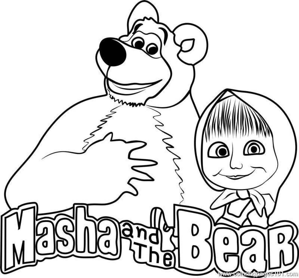 Маша и медведь раскраска медведь
