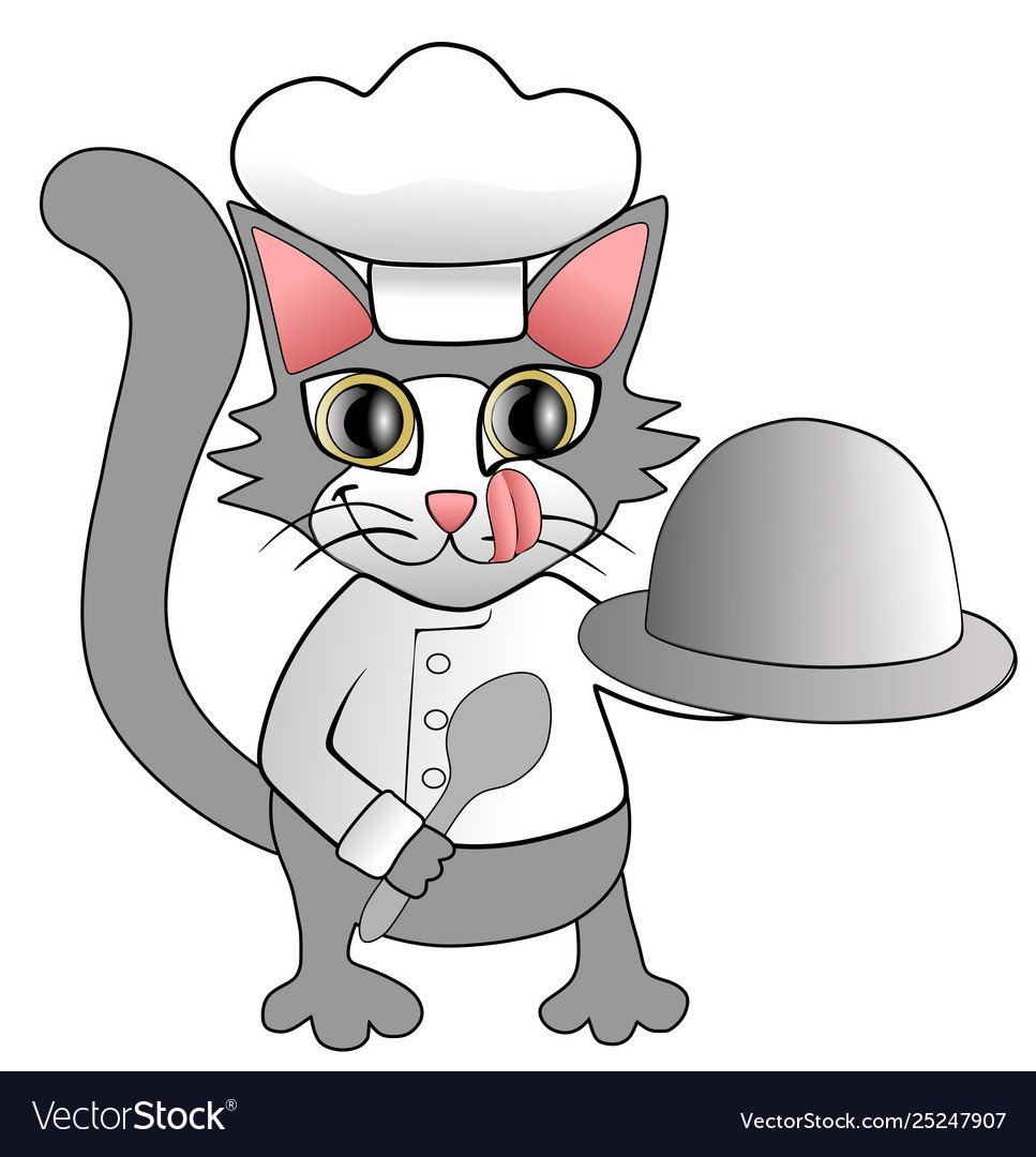 Мультяшный котик повар