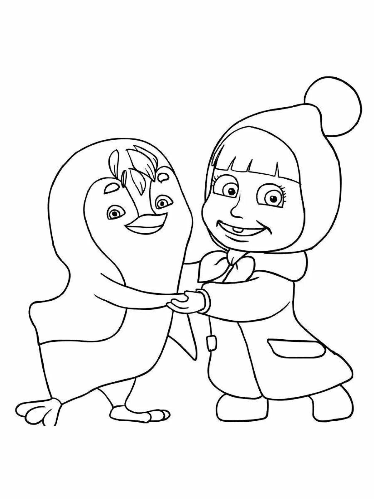 Детские раскраски Маша и медведь