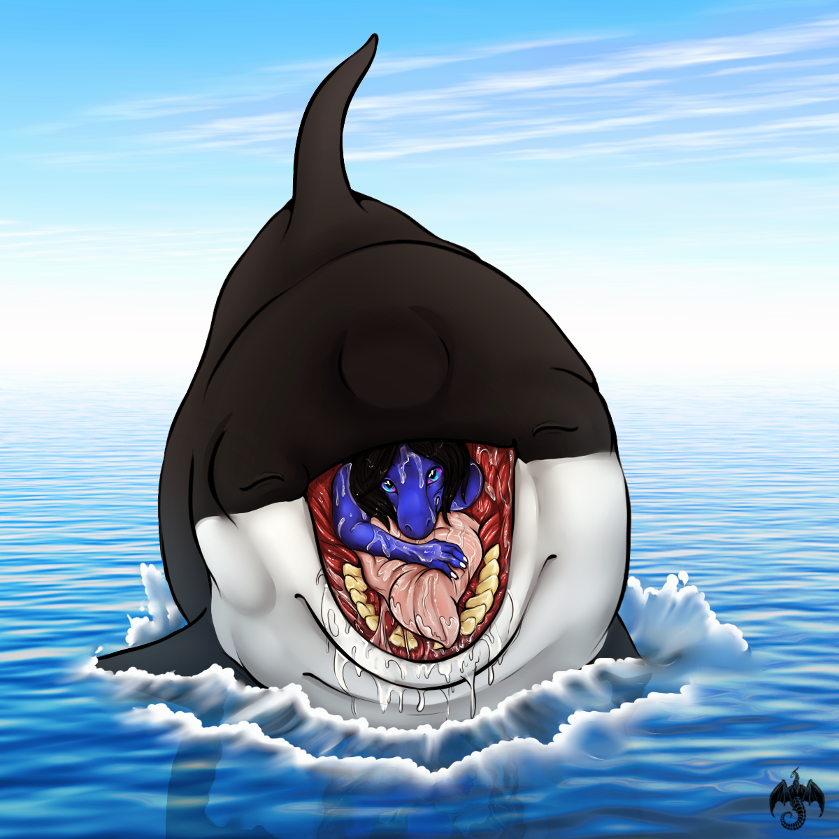 Vore дракон Дельфин
