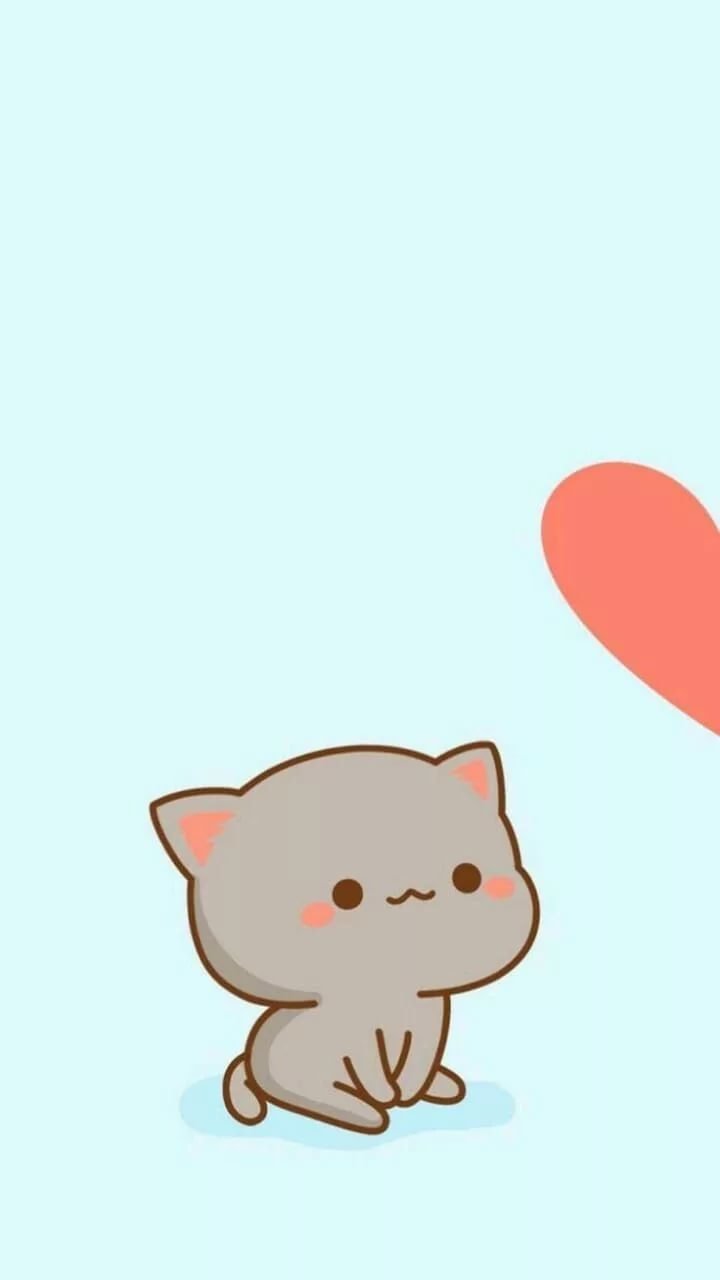 Кавайный котик с сердечком