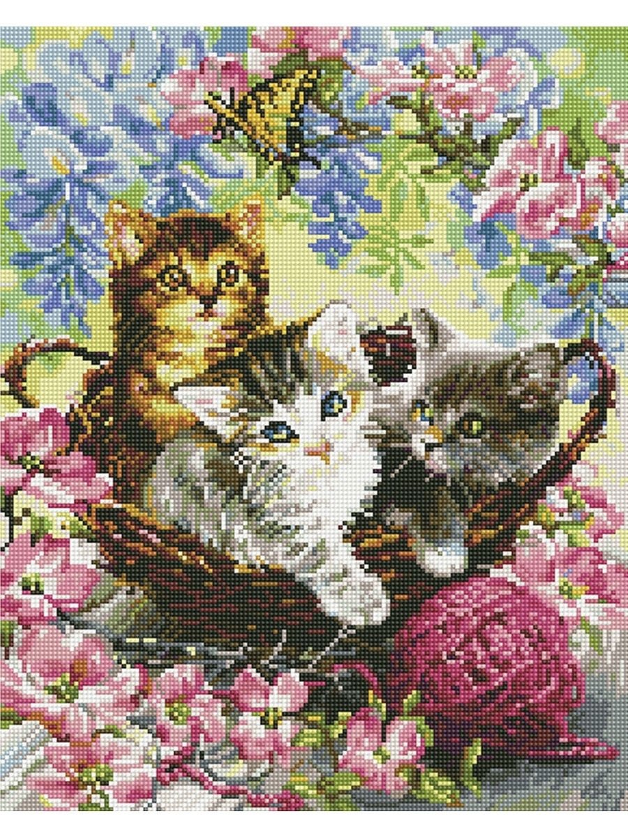 Алмазная мозайка котенок