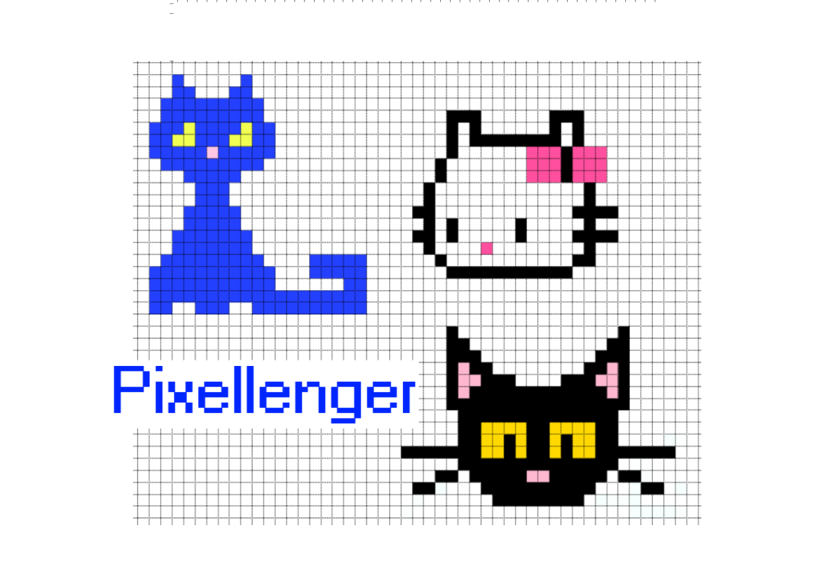 Котенок по клеточкам в тетради