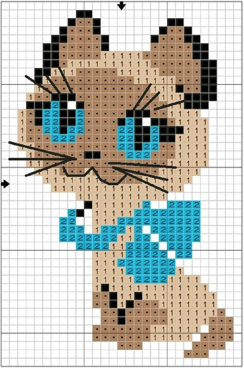 Котенок Гав крестиком