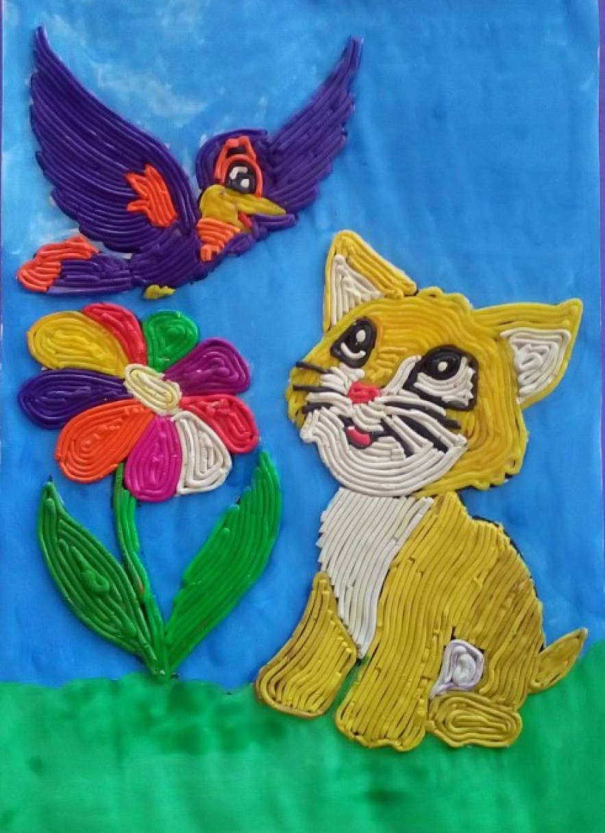 Пластилинография котенок