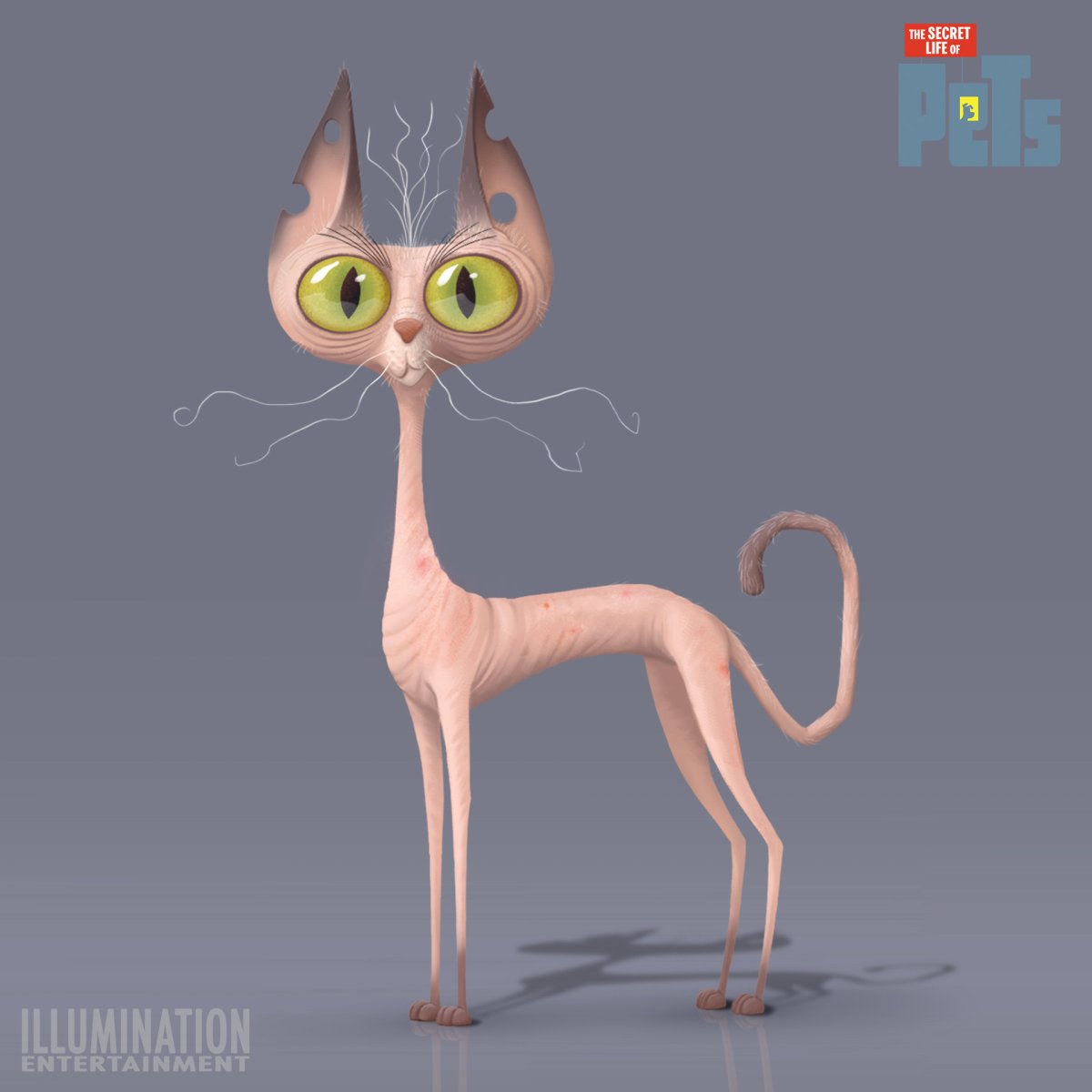 Кот мультяшный худой