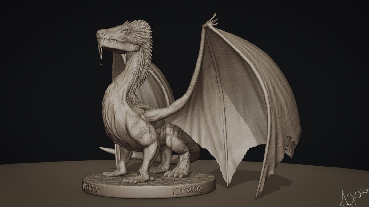 Blender скульптинг дракона