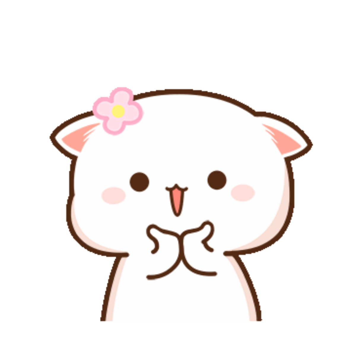Котики Стикеры kawaii Peach