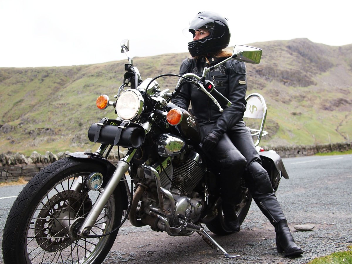 Yamaha Virago 535 with Rider