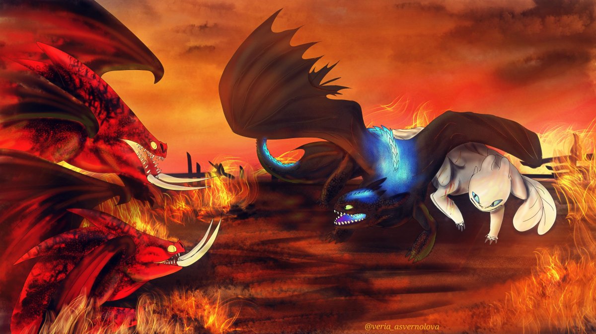 Light Fury and Astrid httyd3