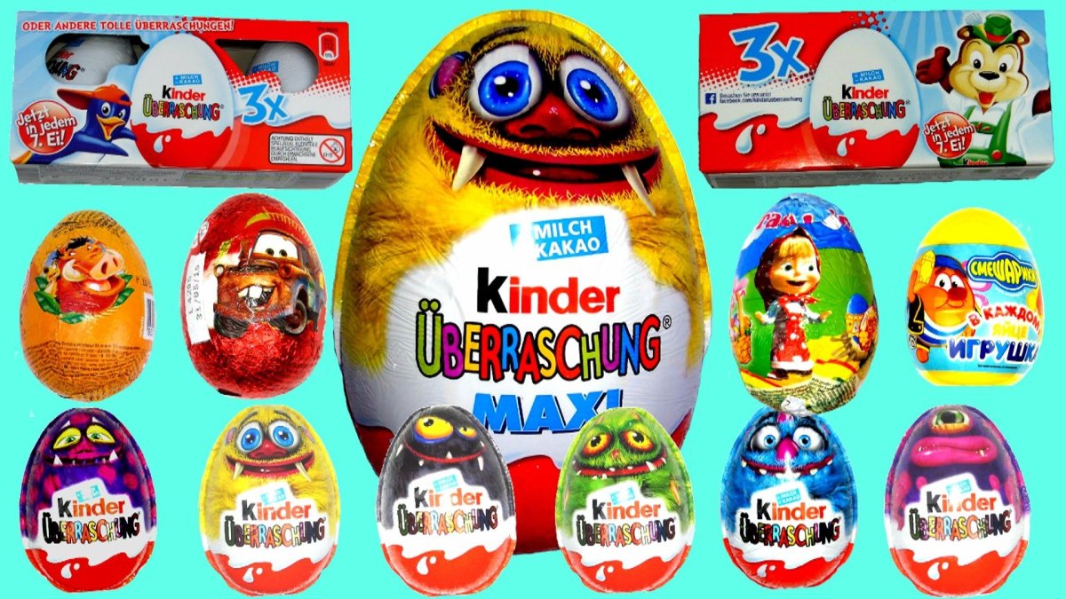 20 Surprise Eggs kinder Maxi Маша и медведь kinder Surprise Mickey Mouse Surprise Egg