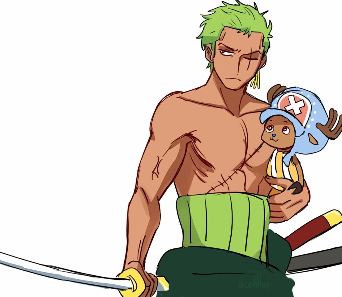 One piece Ророноа Зоро и чоппер