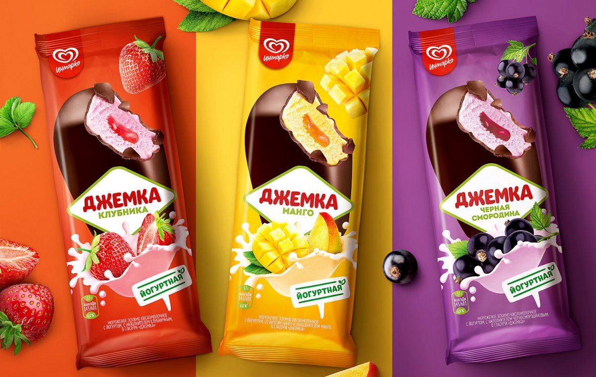 Эскимо Джемка с клубникой