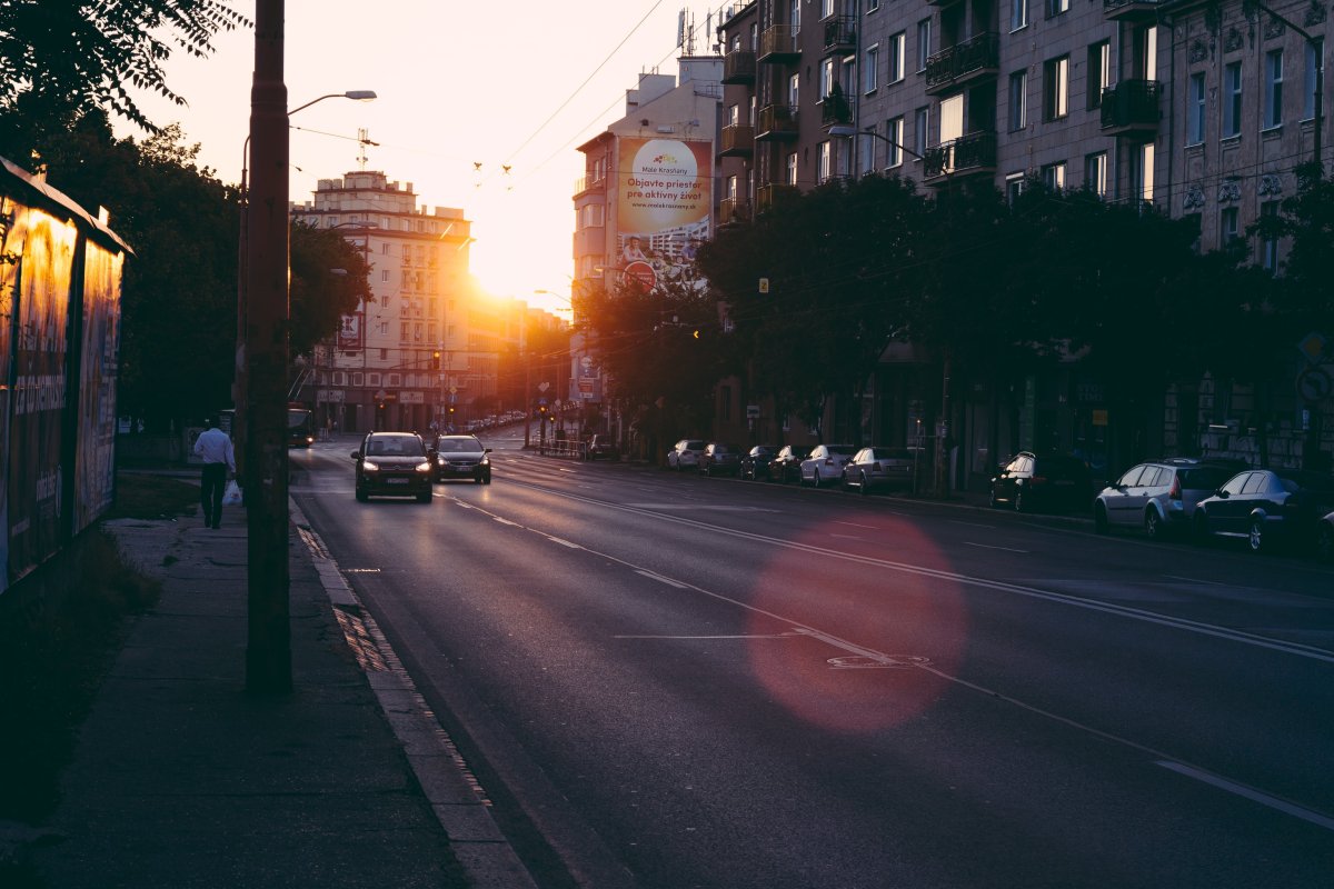Город утром
