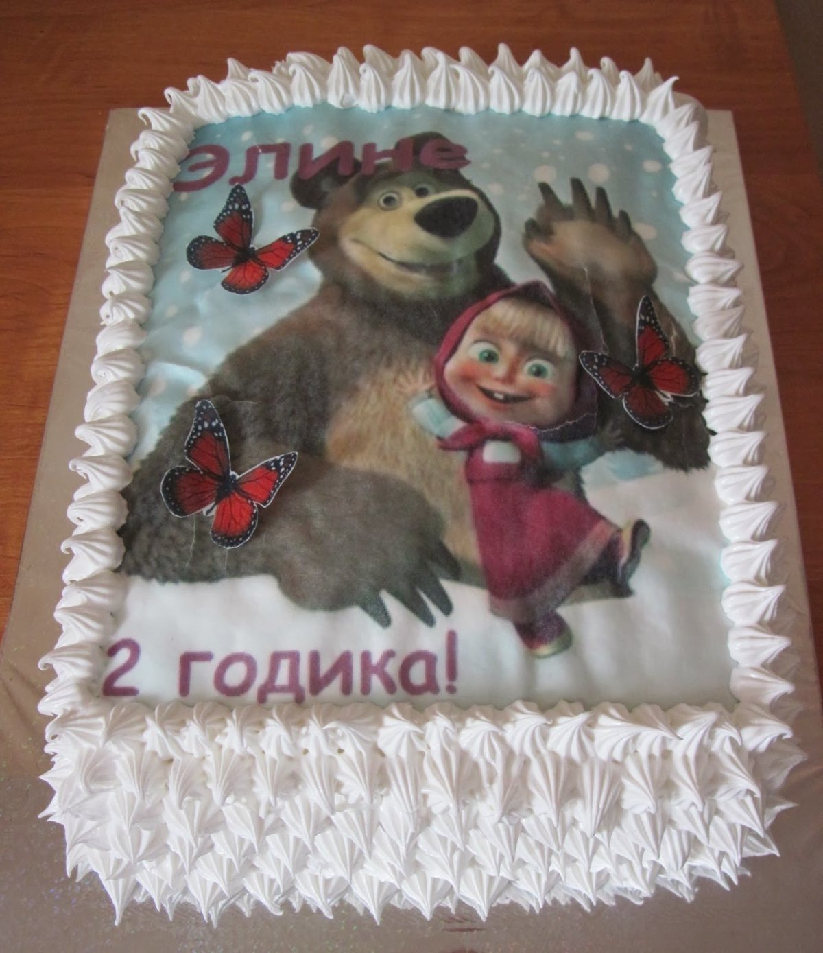 Торт Маша и медведь квадратный