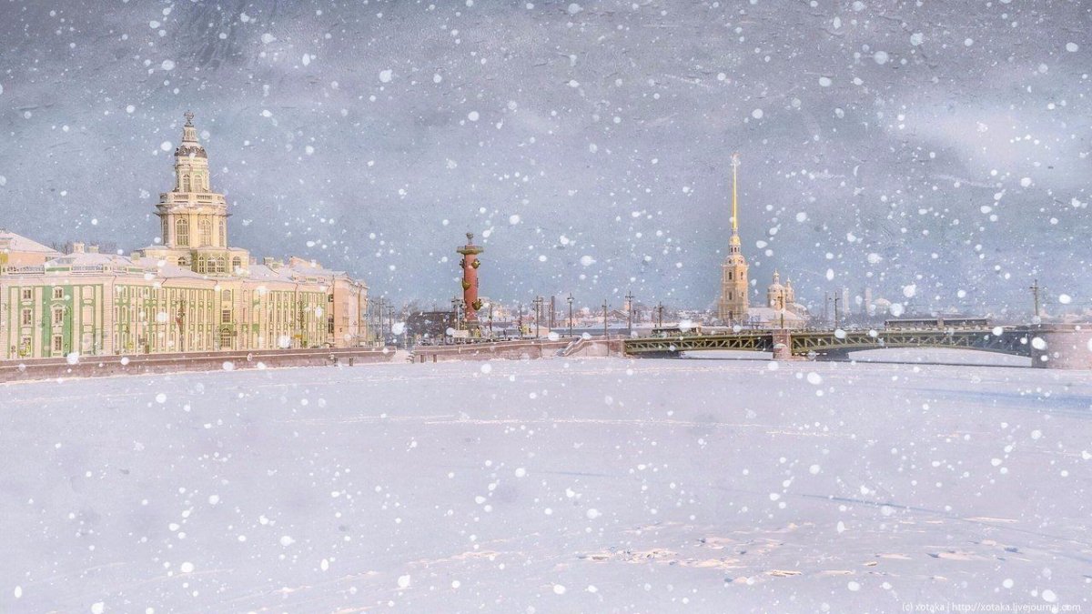 Заснеженный Санкт-Петербург