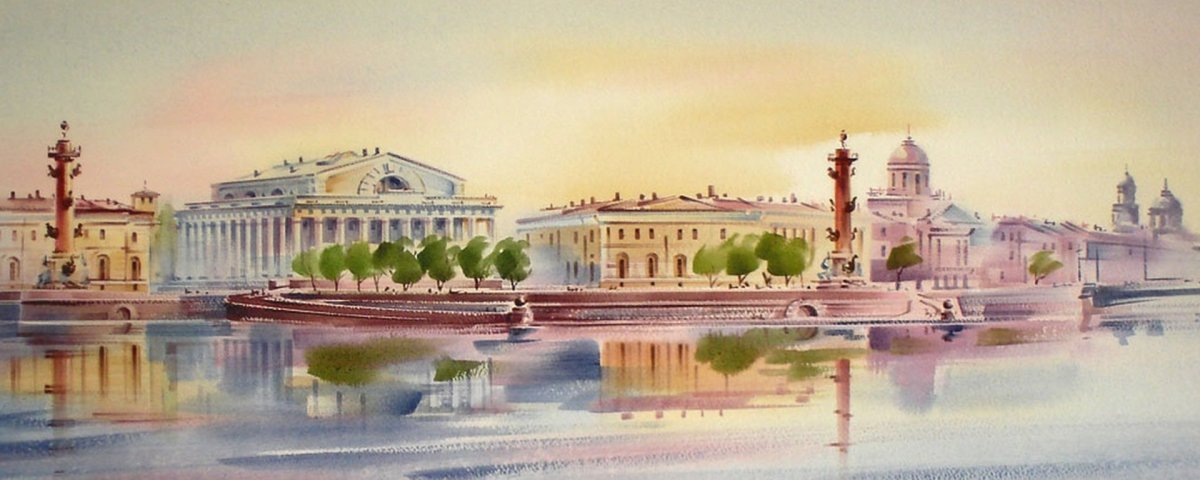 Константин Кузема Карамельный Петербург акварель