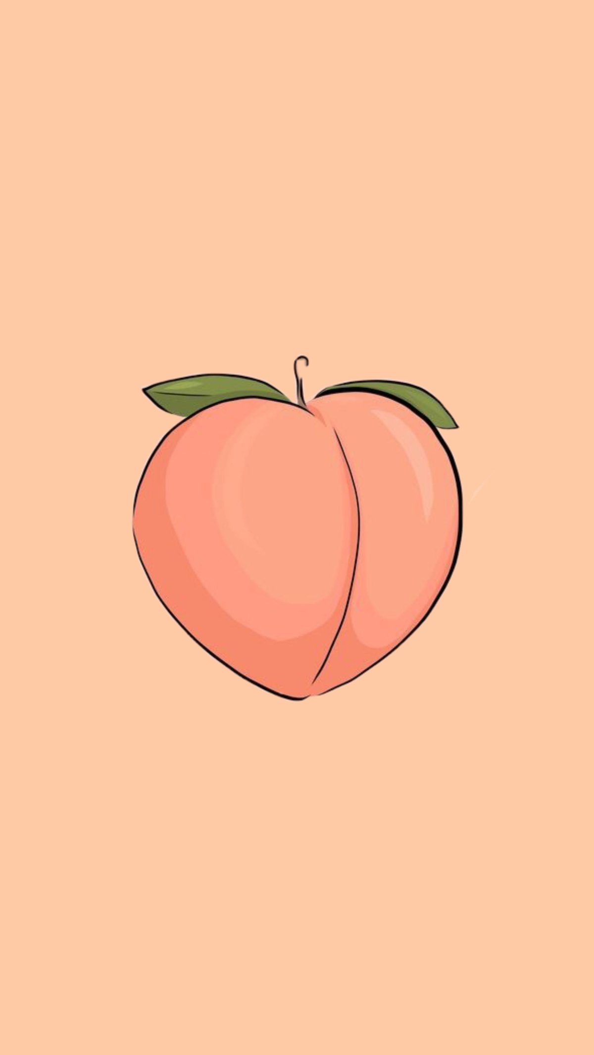 Персик нарисованный