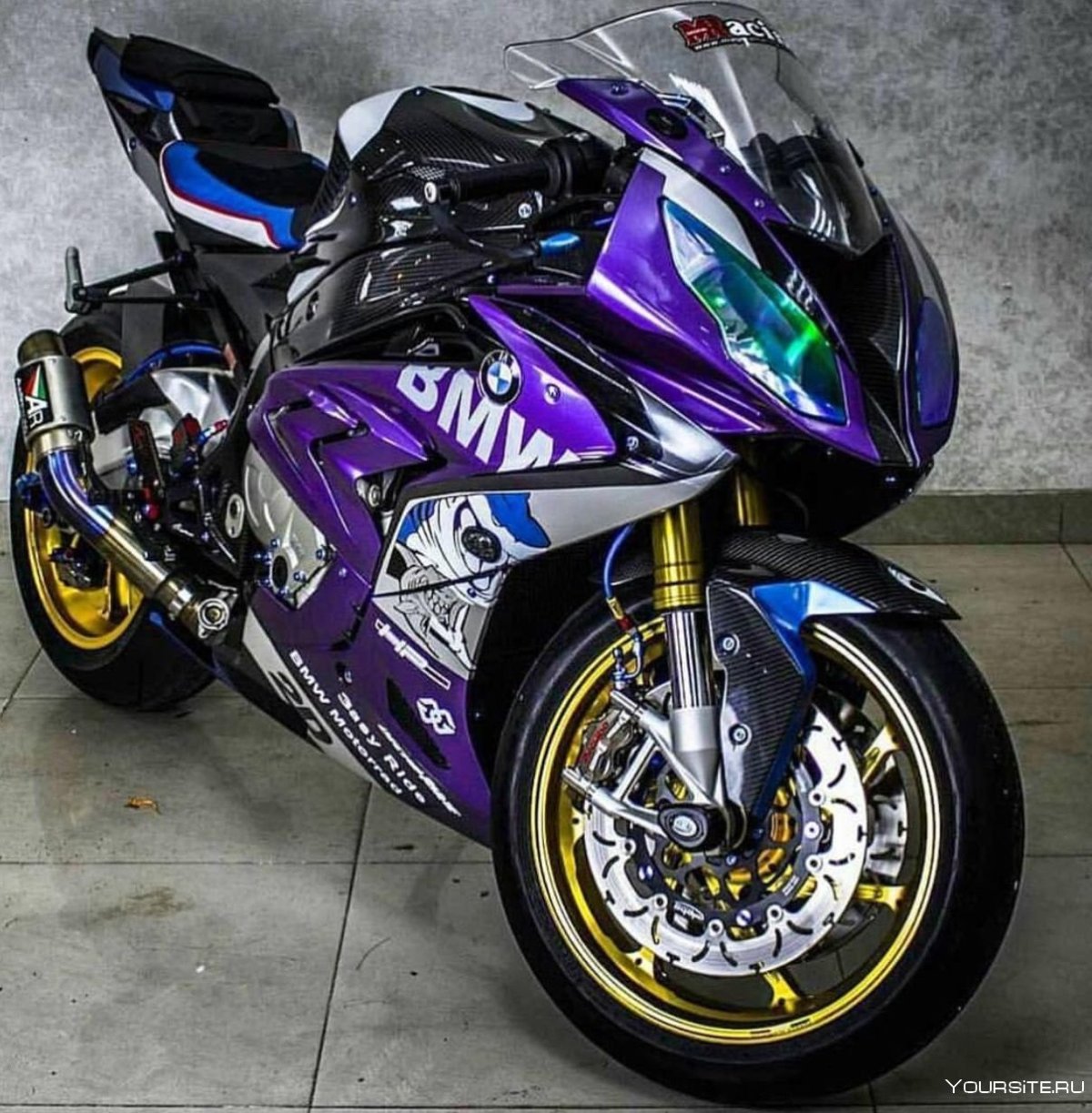 Мотоцикл БМВ 1000rr фиолетовый