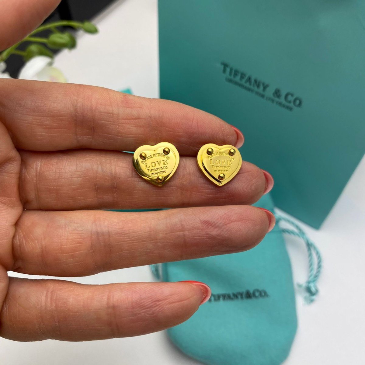 Серьги с сердцем Тиффани оригинал