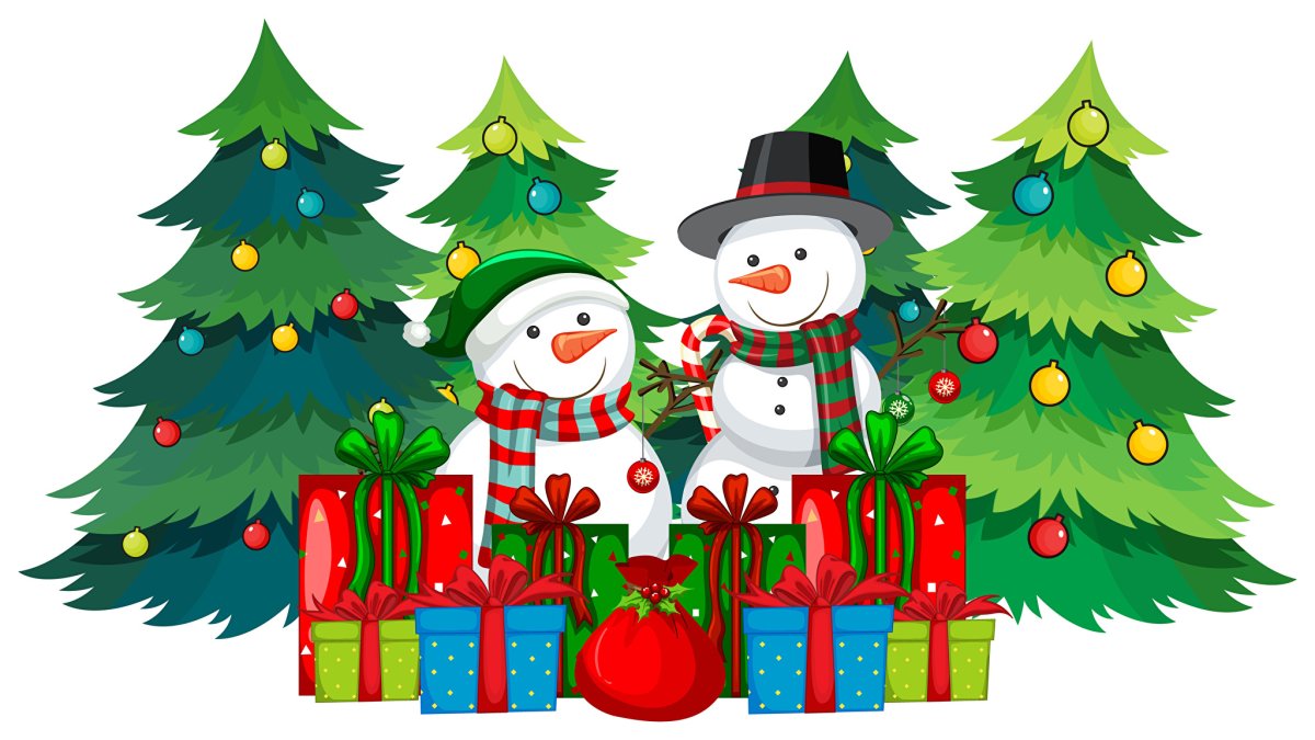 Christmas Elves and Santa on the Sleigh