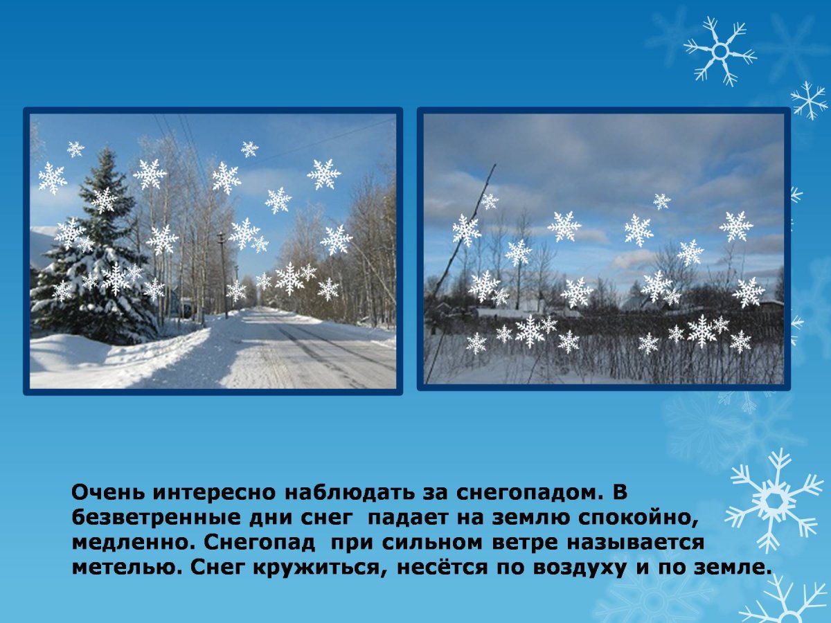 Снегопад презентация