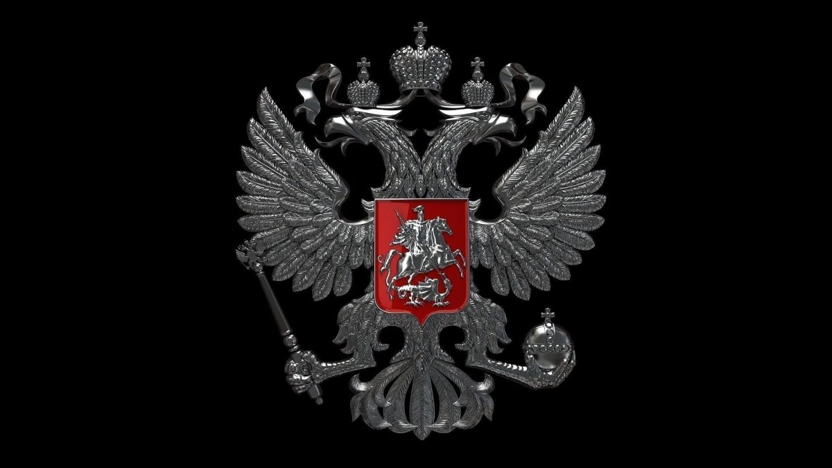 Герб России на черном фоне