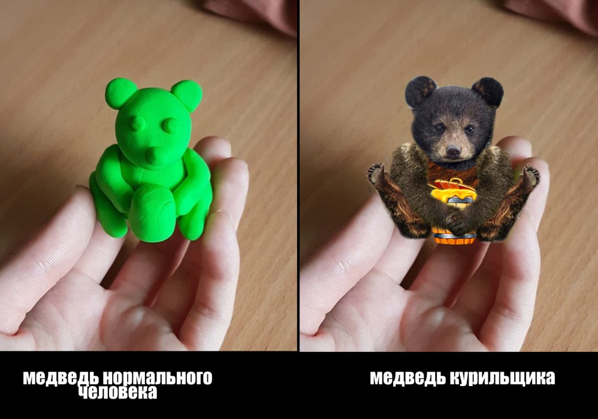 Медведь из легкого пластилина