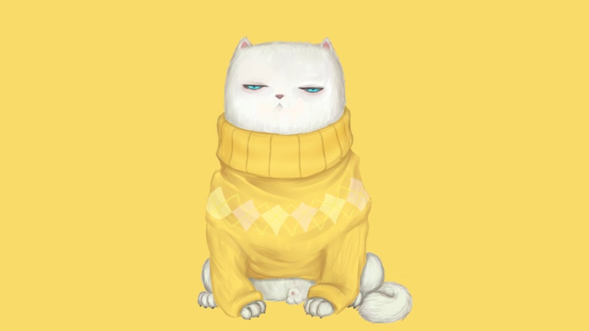 Желтый кот арт