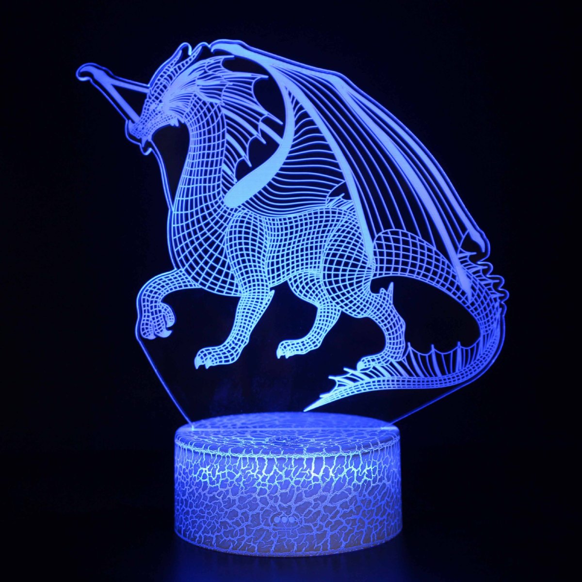 Светодиодная лампа ночник дракон 3d