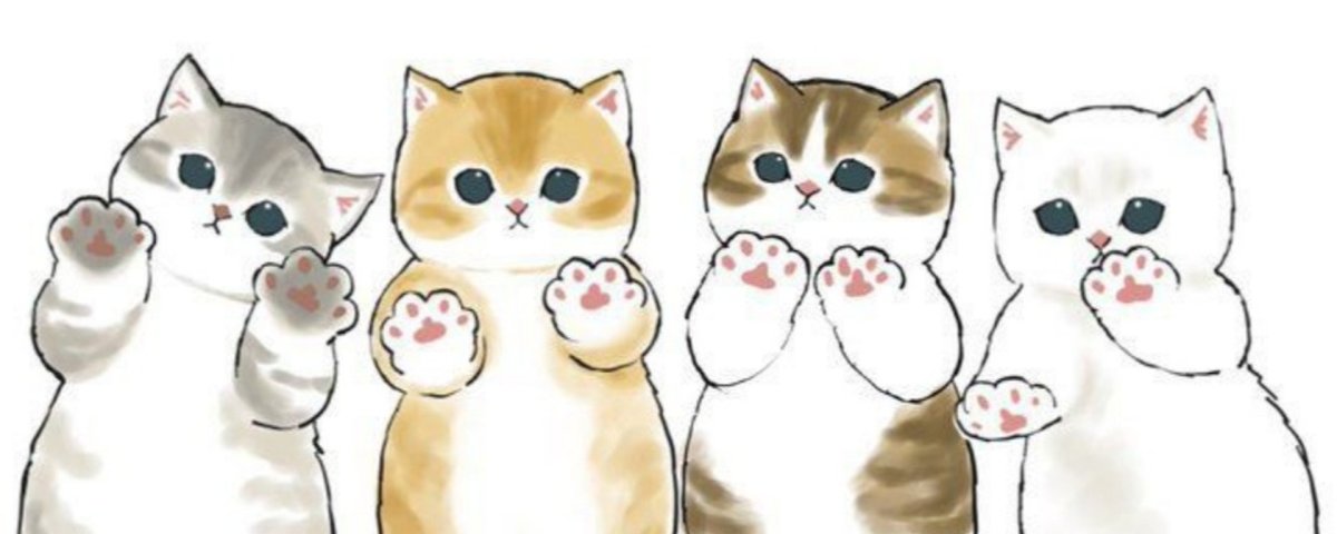 Коты Mofu Sand на прозрачном фоне