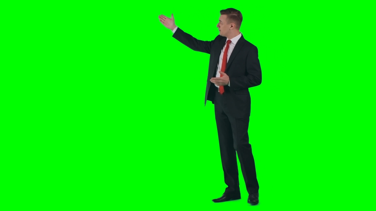 Человек на зеленом фоне