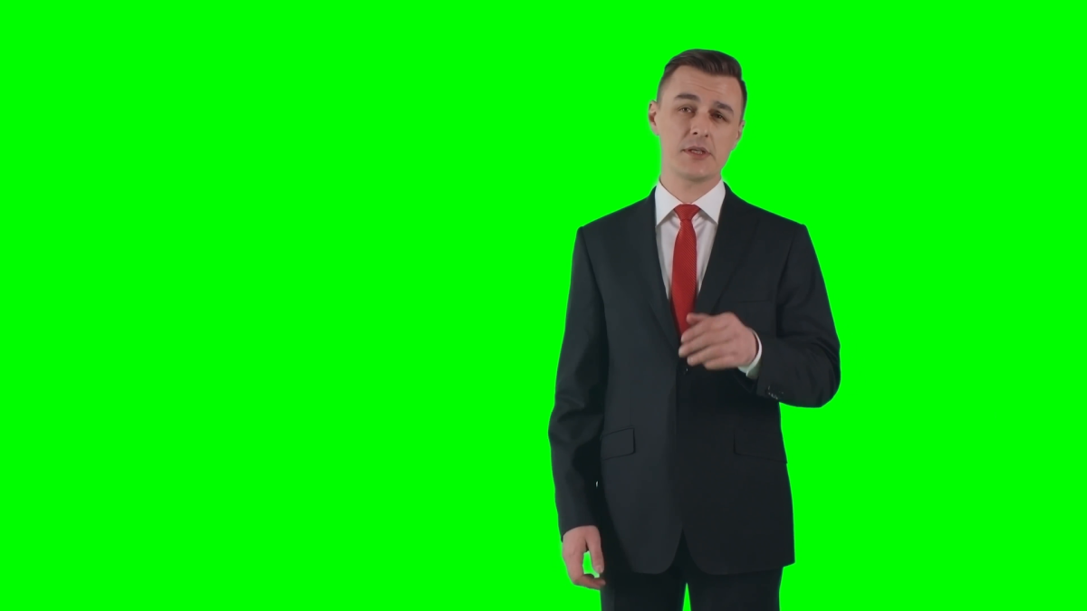 Человек на зеленом фоне