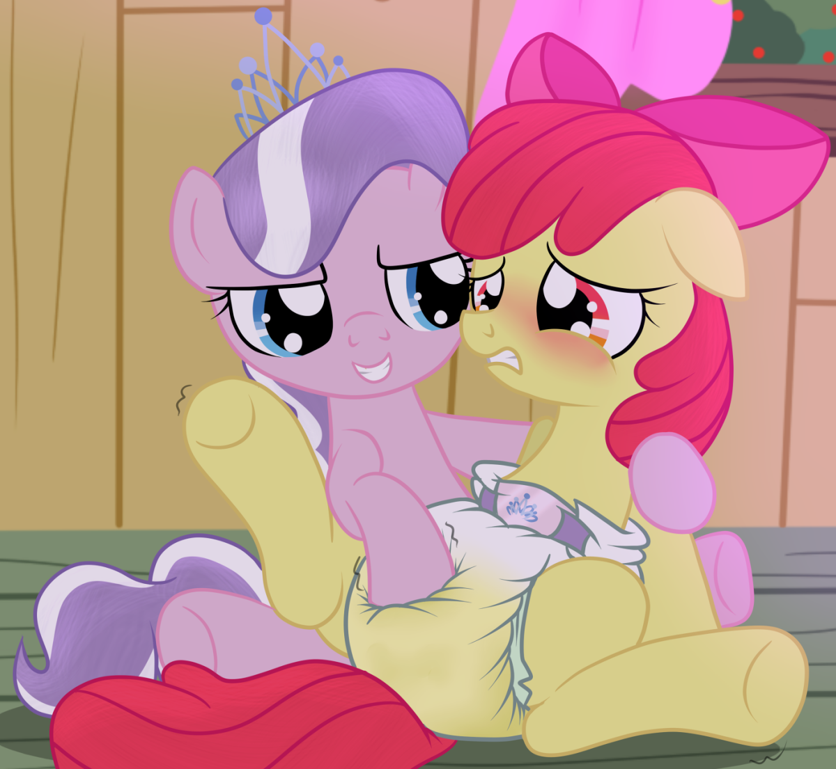 Diamond Tiara and Apple Bloom
