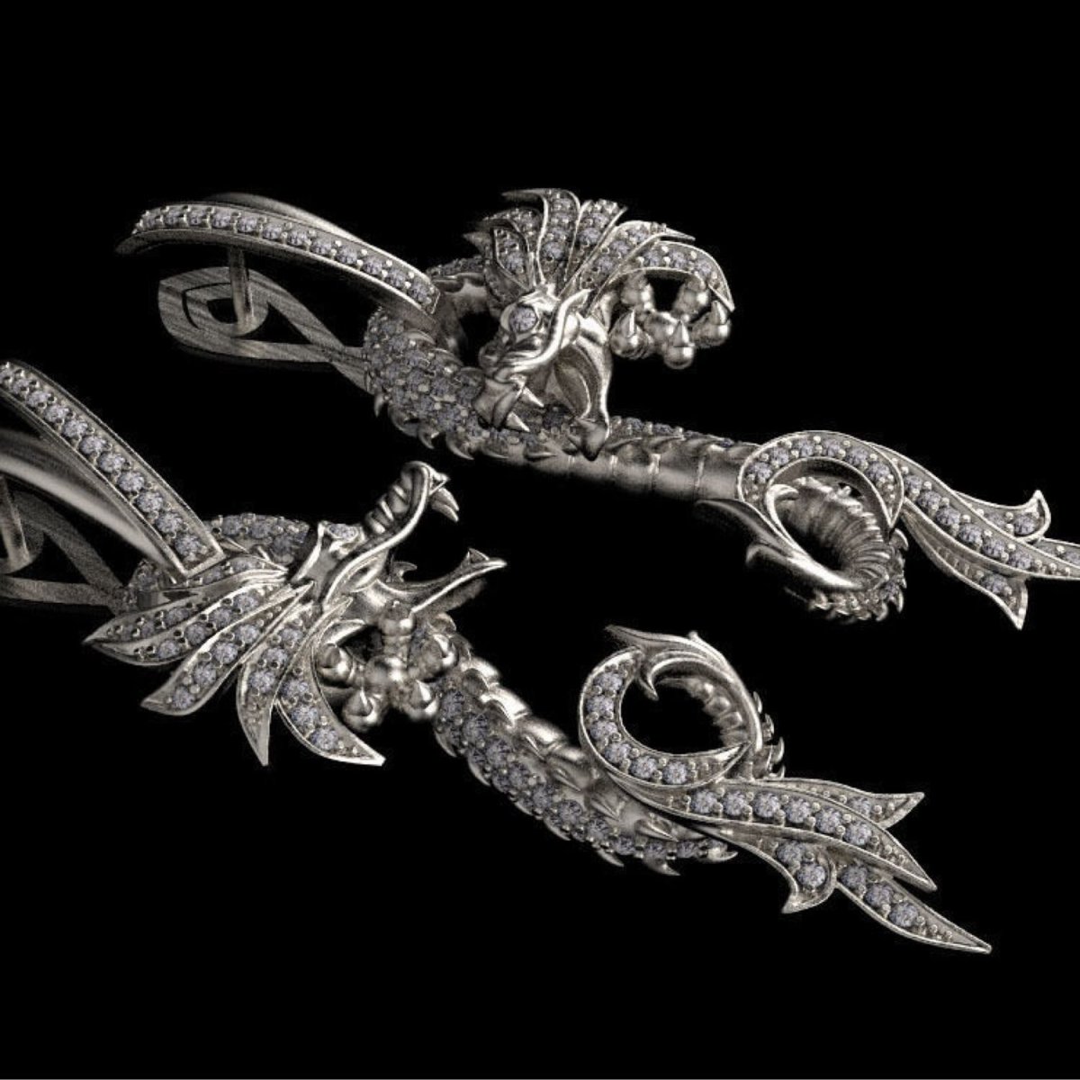 Серьги дракон