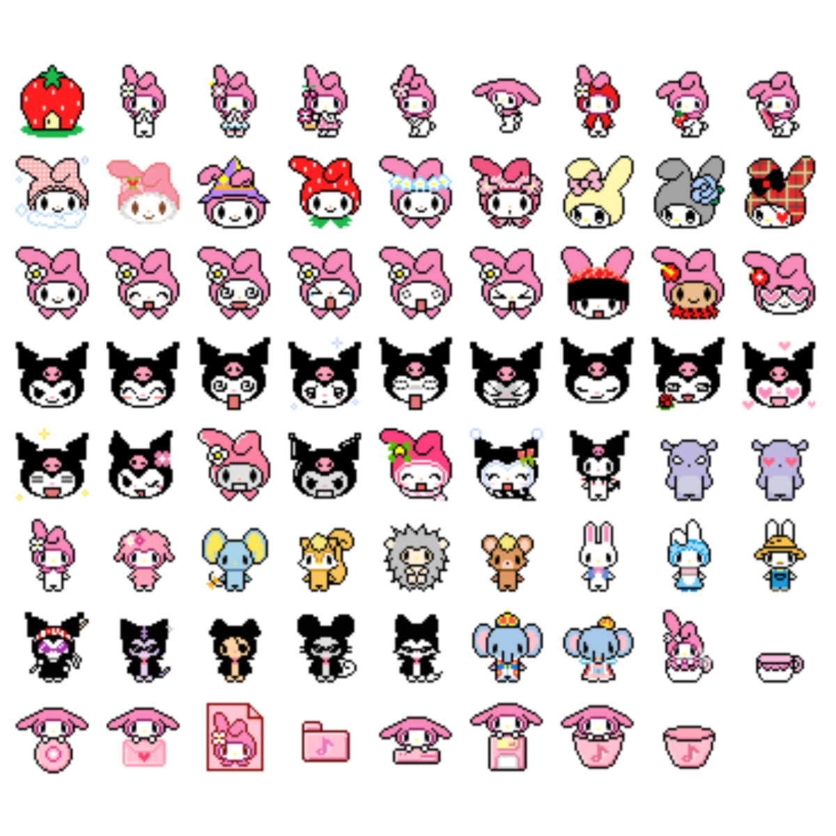 Kuromi hello Kitty Стикеры