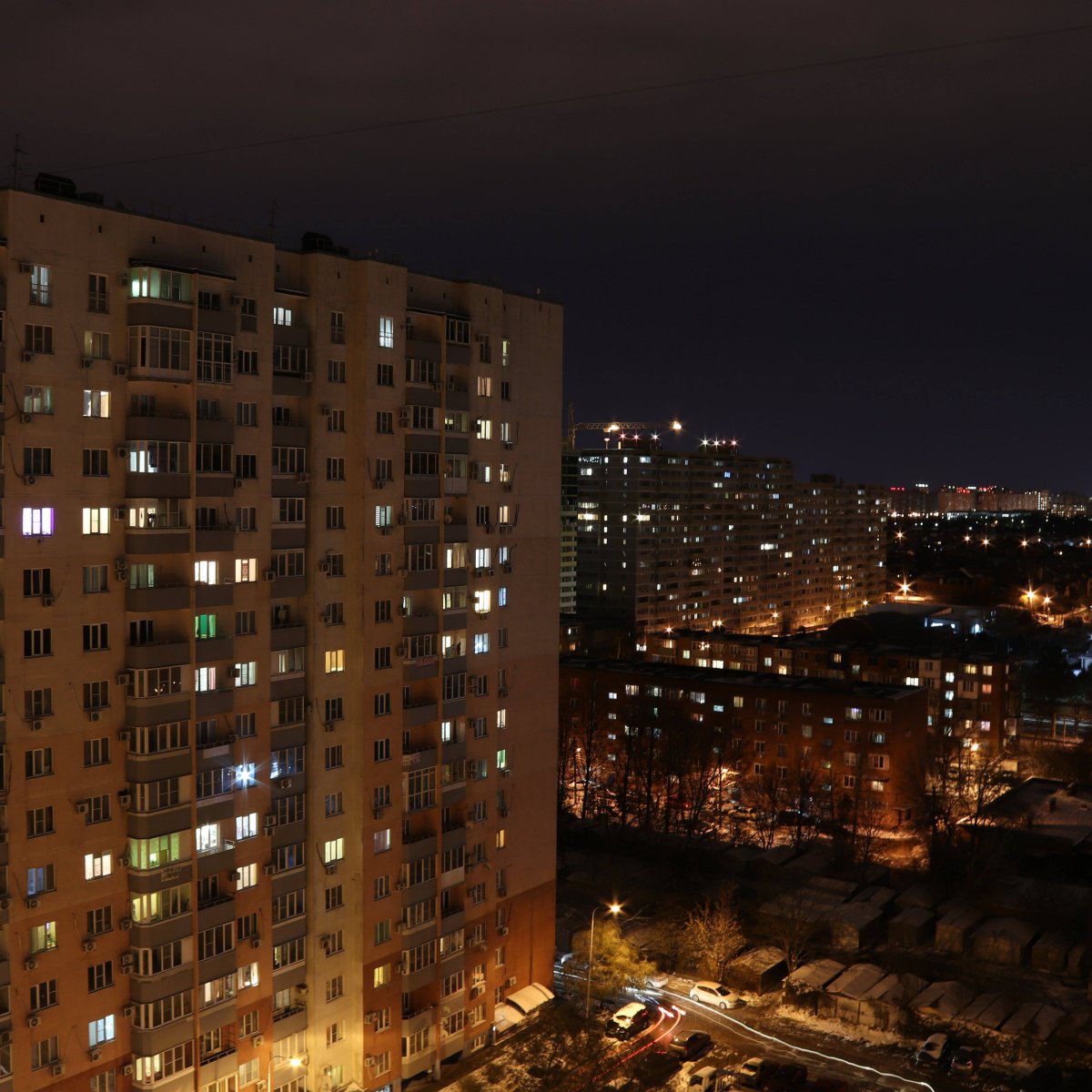 Вид с балкона многоэтажки Москва