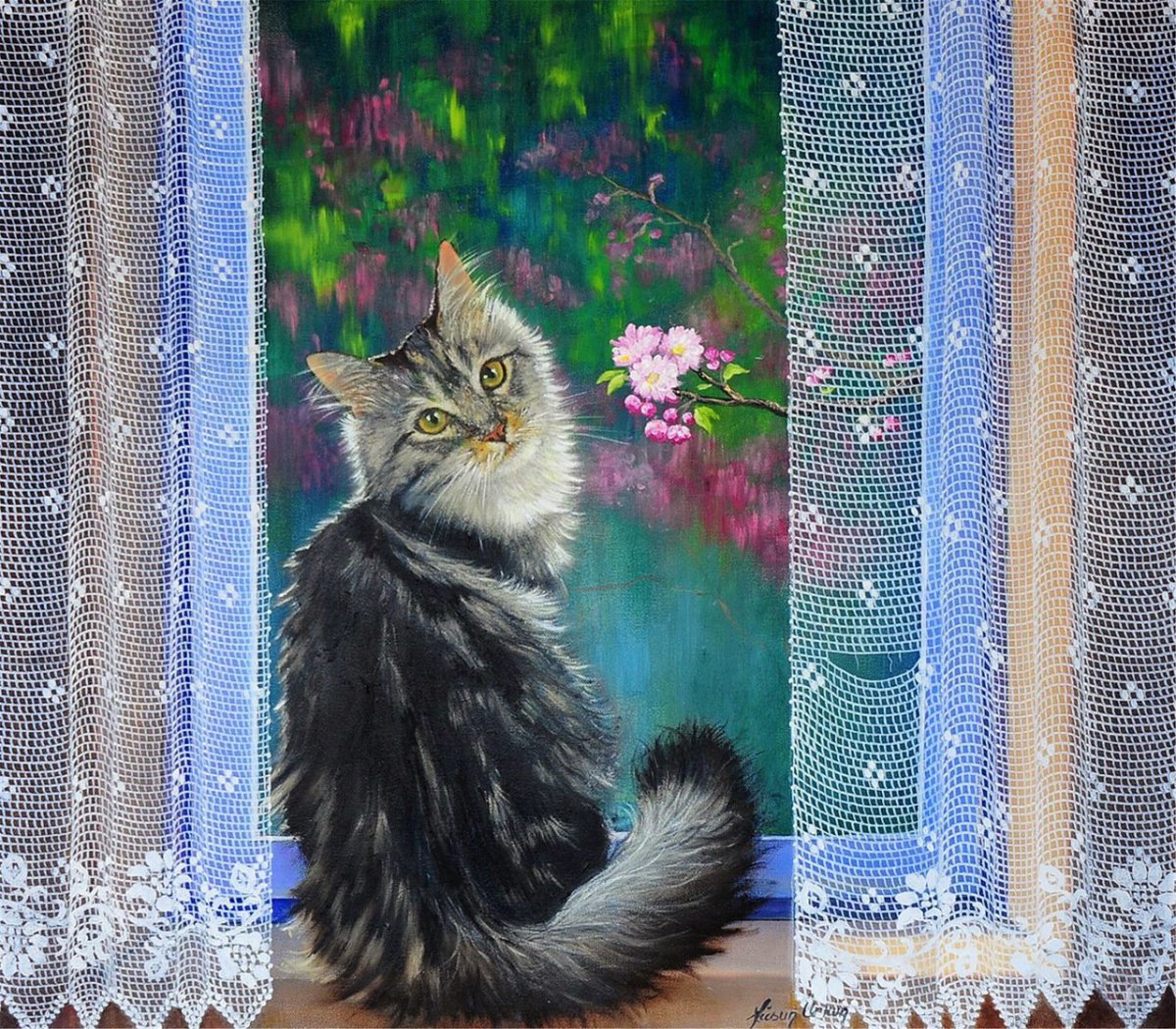 Fusun Urkun картины турецкая художница коты