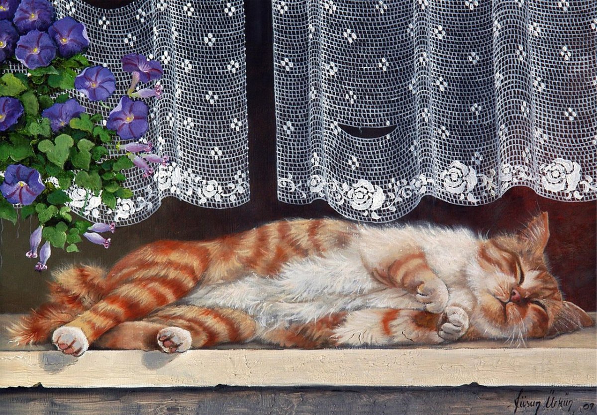 Fusun Urkun картины кошки