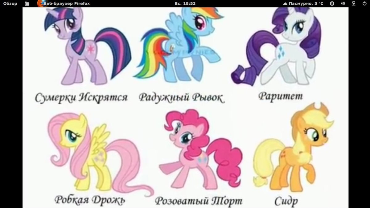 Мой маленький пони имена