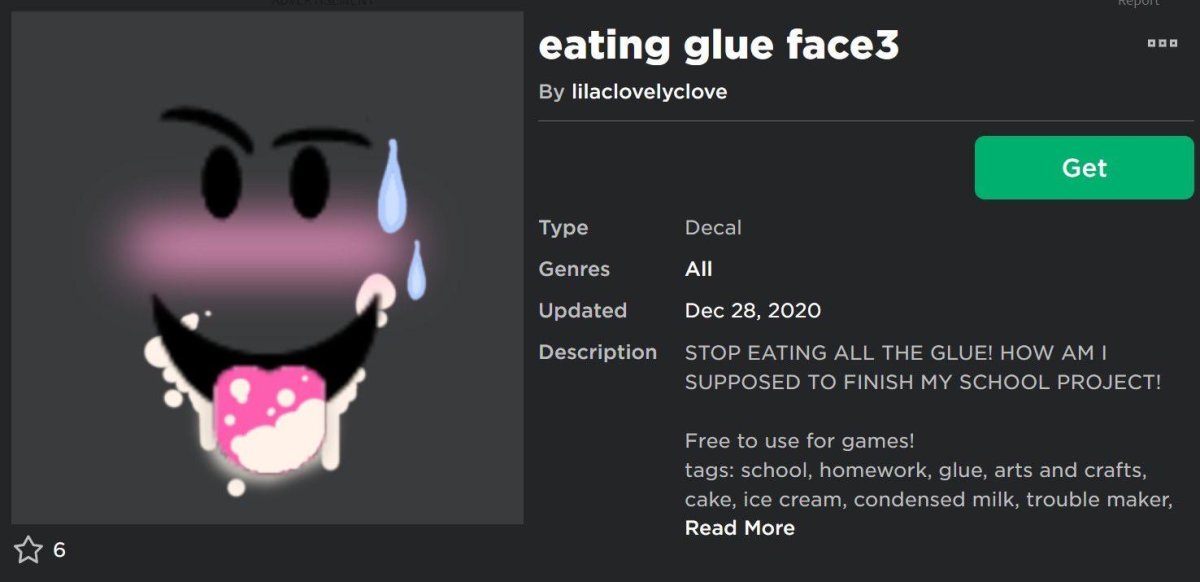 Glue face Roblox