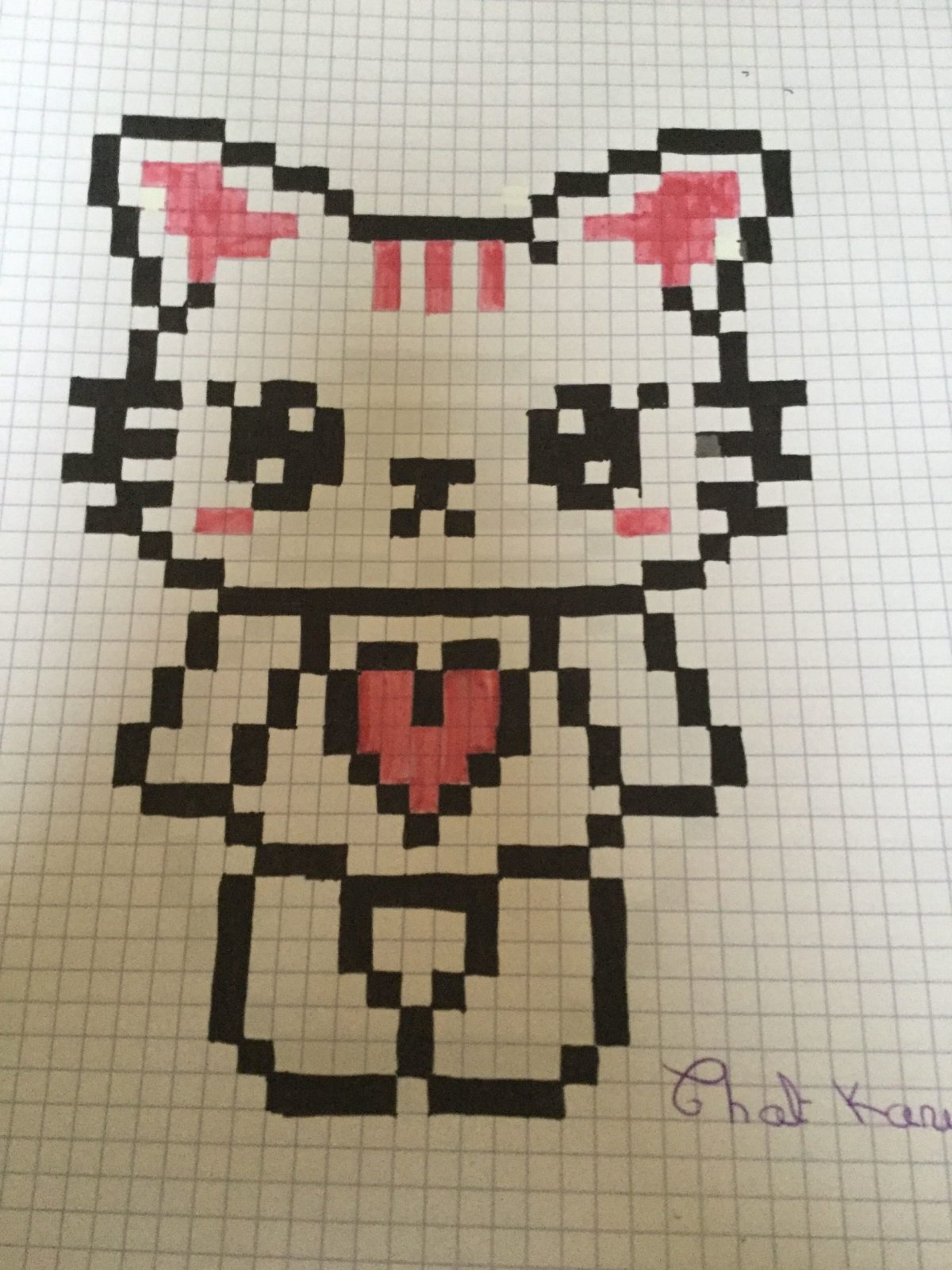 Рисование по клеточкам кошка