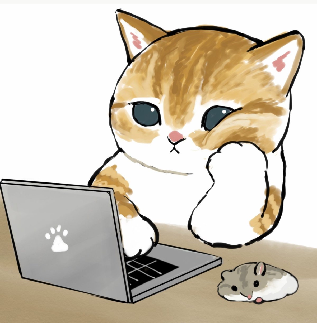 Кот за компьютером