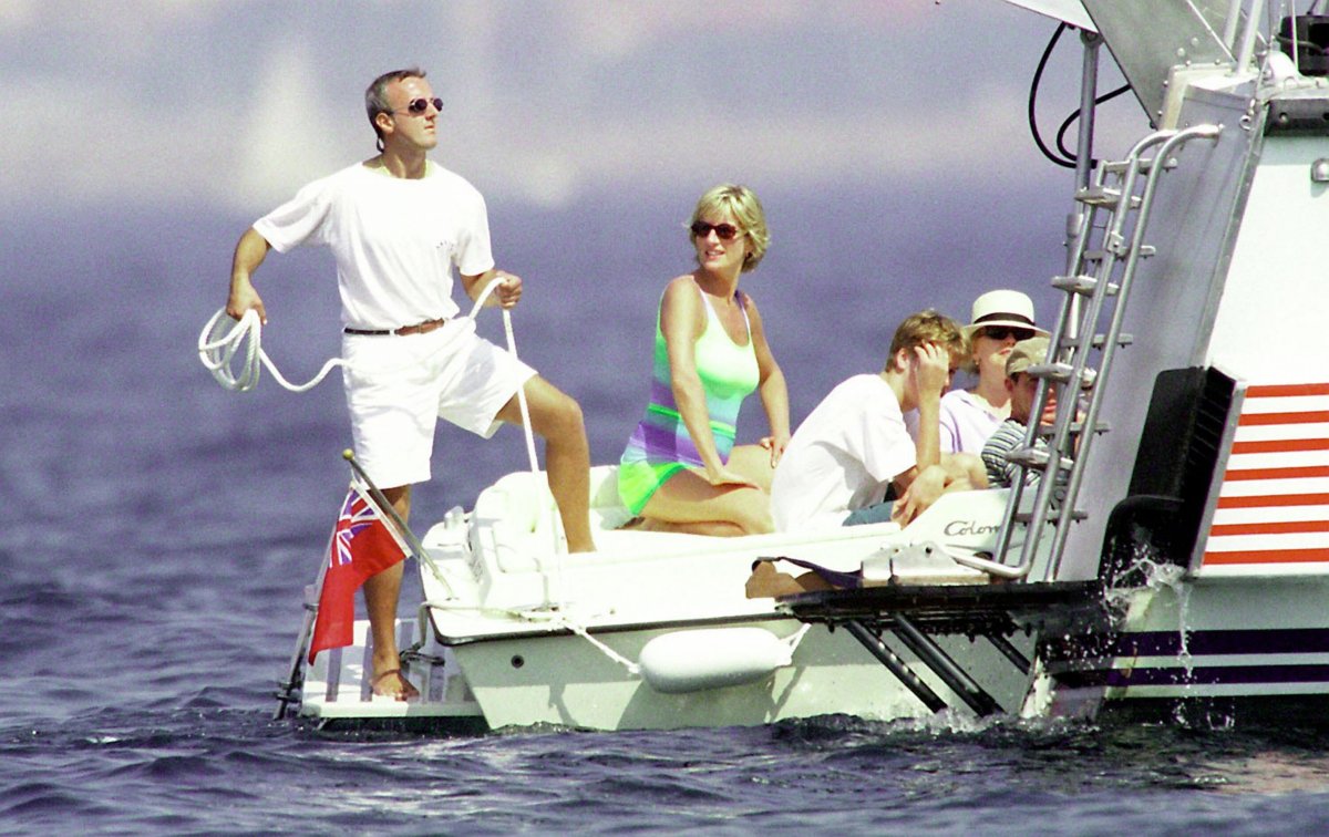 Принцесса Диана на яхте 1997