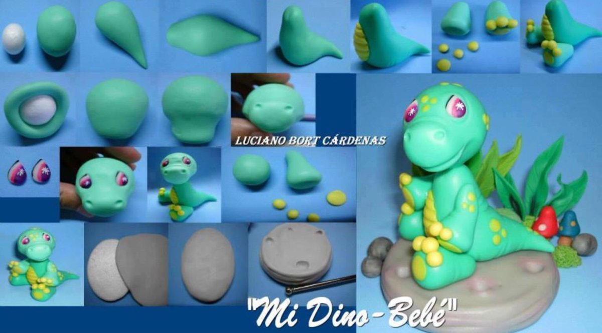 Фигурка динозавра из мастики