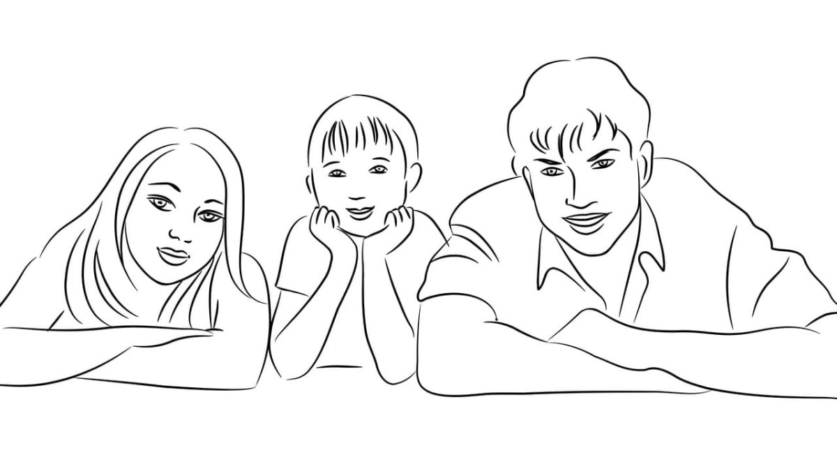 Семья рисунок карандашом